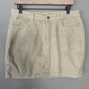 Showpo Corduroy Beige Neutral New Mini Skirt Keep It Hush Womens 8 Pockets